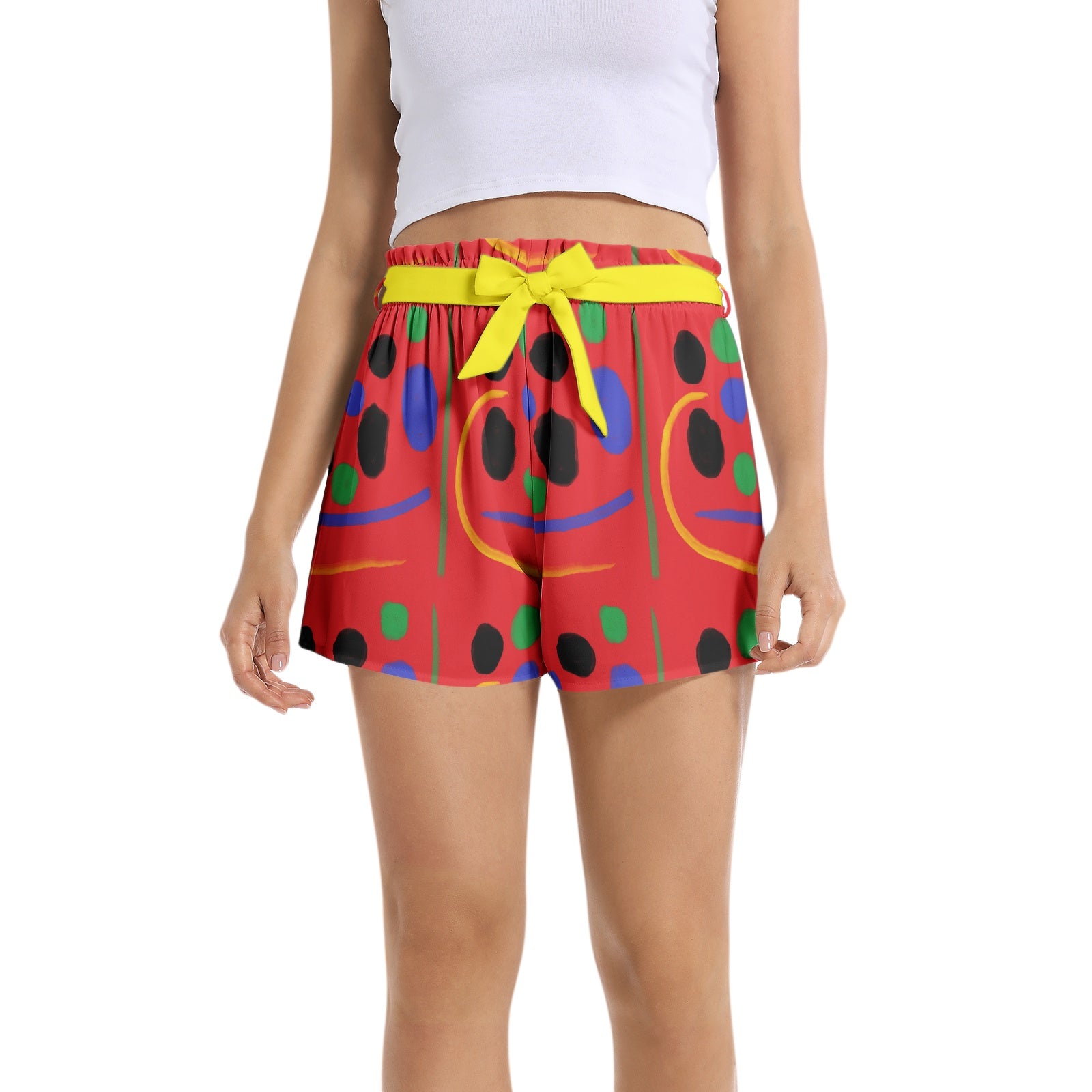 Printed colors Women's Belted Short