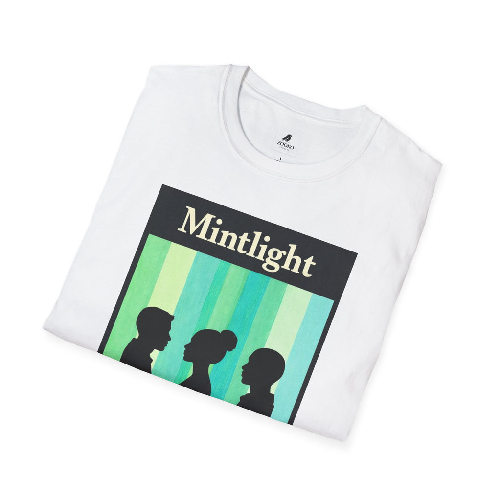 Mintlight Silhouette Tee — Retro Striped Graphic T-Shirt