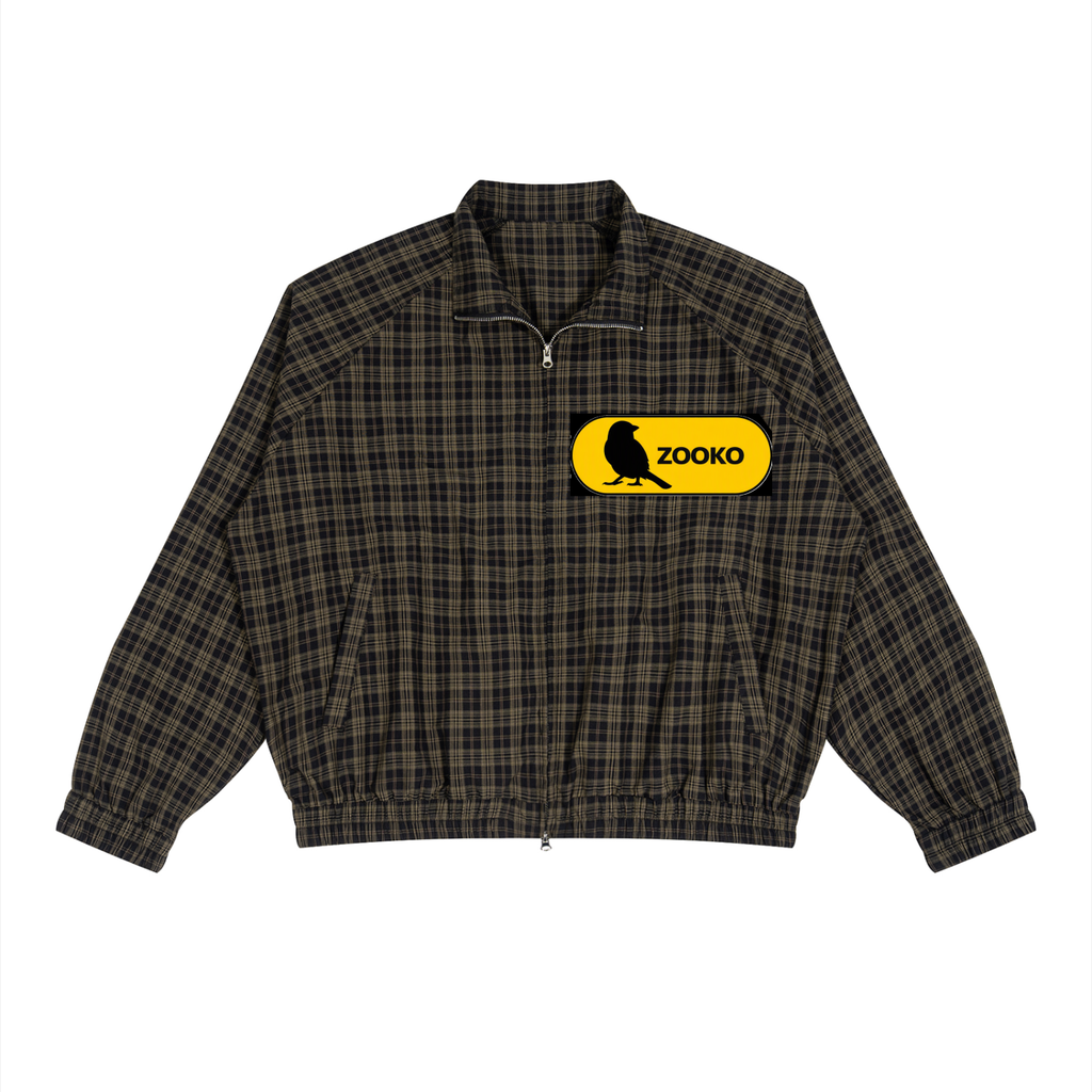 Unisex Plaid Full-Zip Track Jacket