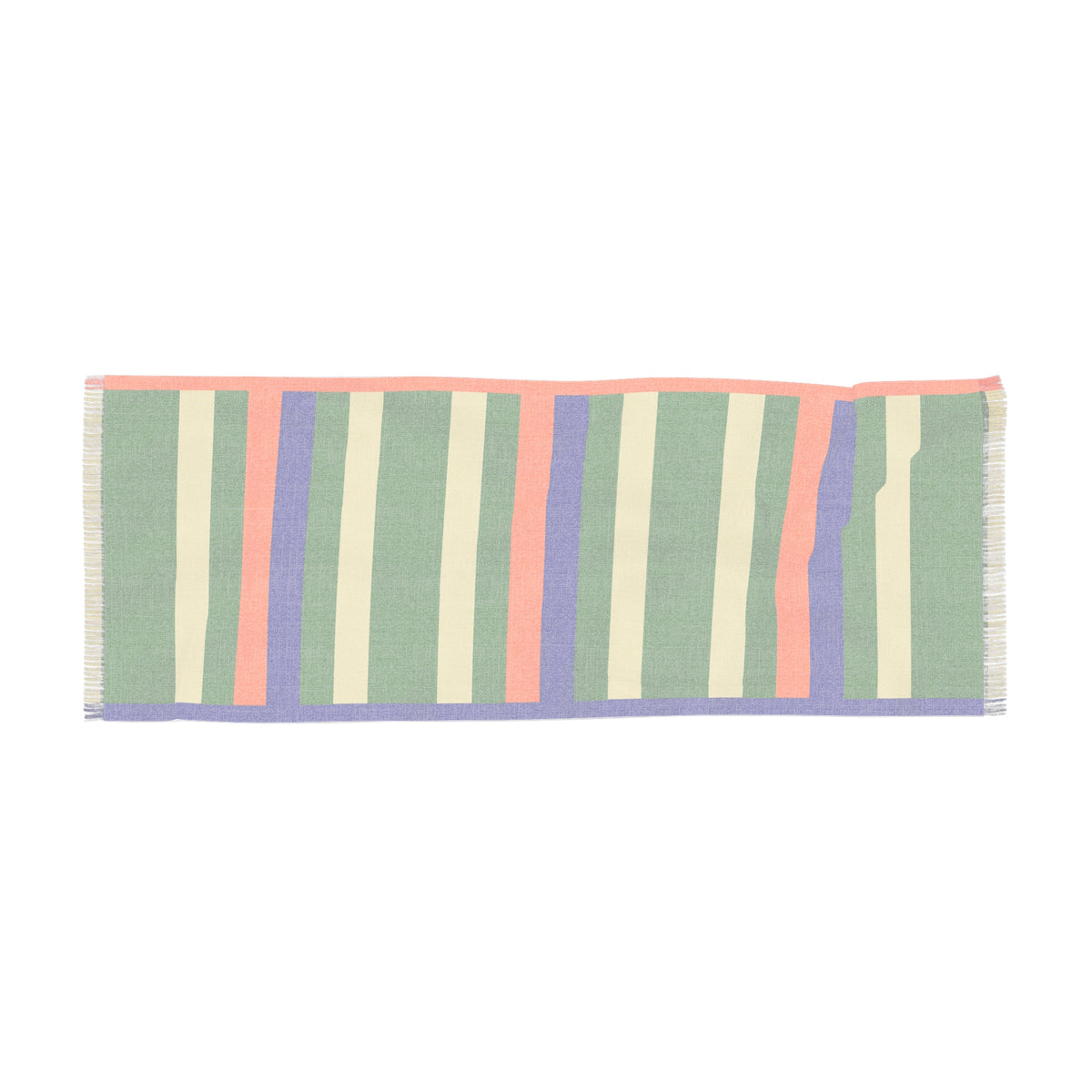 Light Striped Scarf – Lightweight Green & Pastel Stripe Fashion Wrap