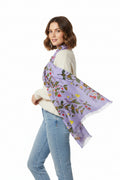 Floral Vine Lightweight Scarf — Lavender Heart & Buttercup Pattern
