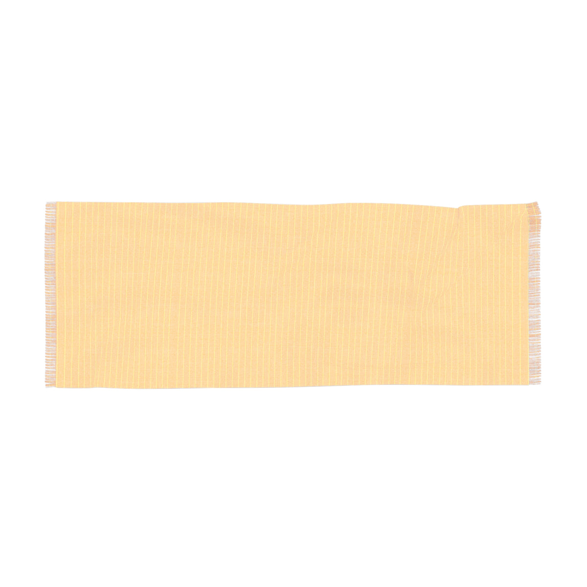Lightweight Yellow Ribbed Scarf — Soft Fringe Accent, Spring/Summer Accessory