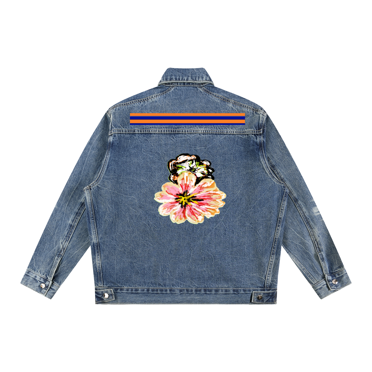 Vintage Wash Zip Up Denim Jacket