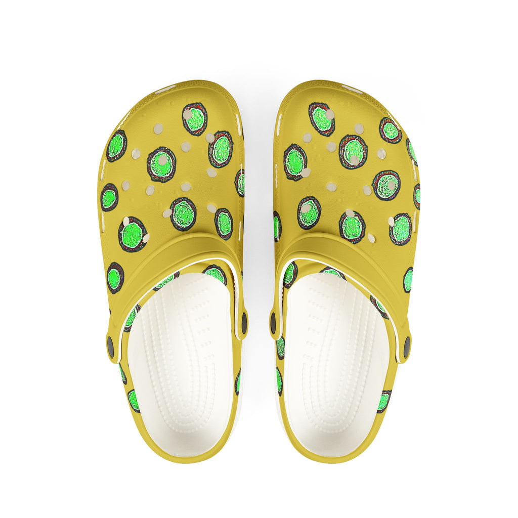 Green Avocado Pattern Clogs - EVA Foam Garden Shoes