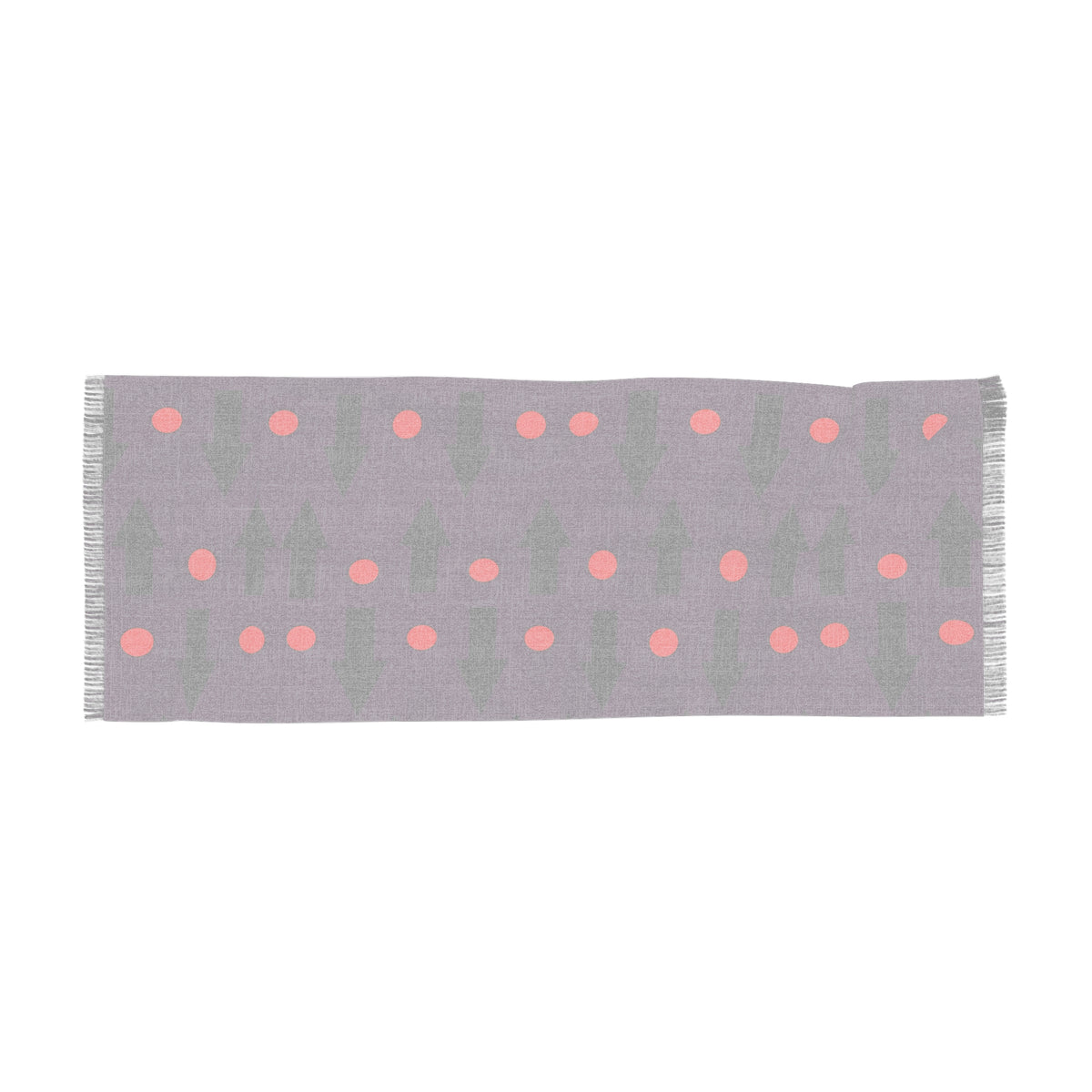 Purple Arrow Pattern Scarf — Lightweight Wool-Blend Throw with Red Dot Accent