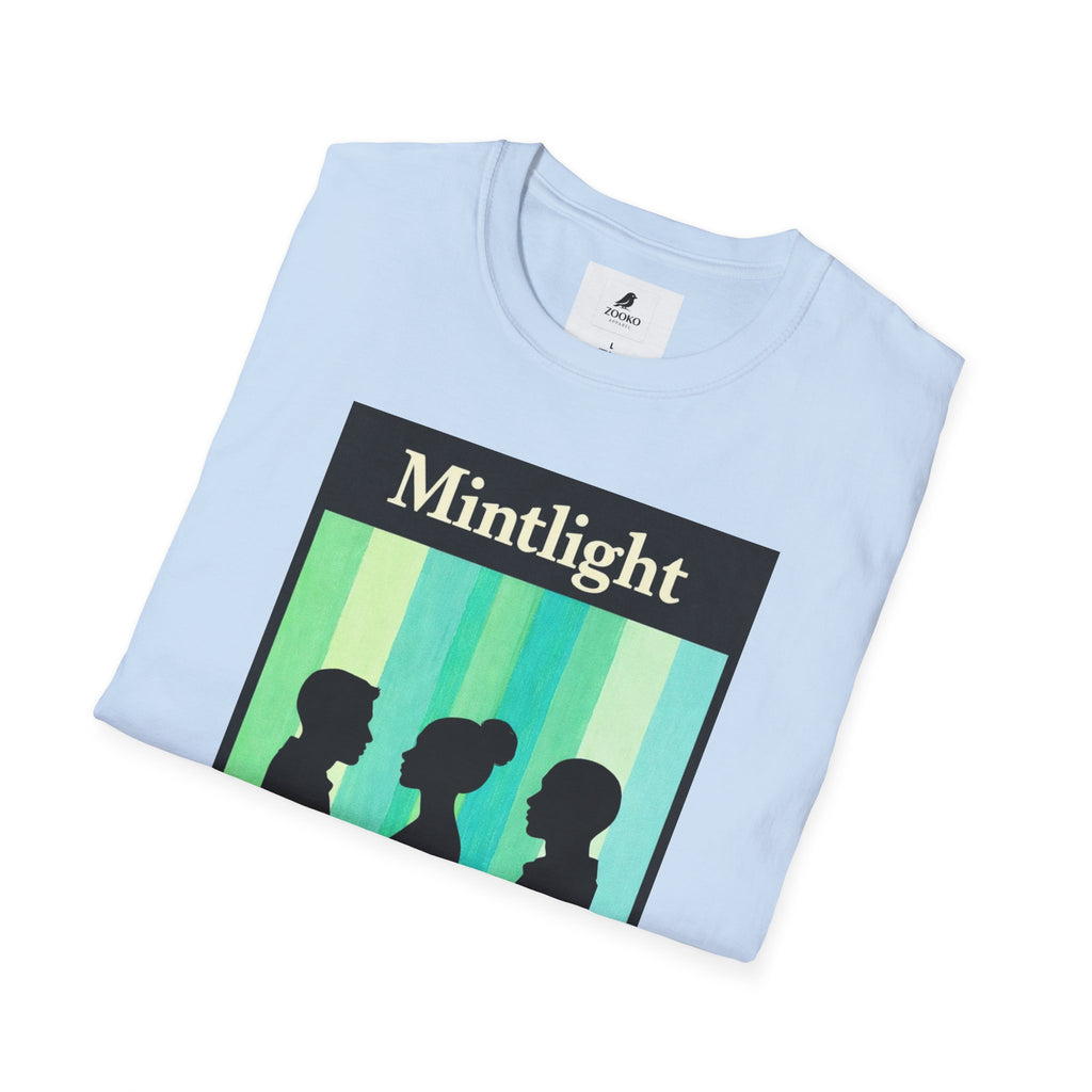 Mintlight Silhouette Tee — Retro Striped Graphic T-Shirt