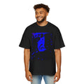 Oversized Tee — Midnight Mirage Abstract Blue Face Graphic