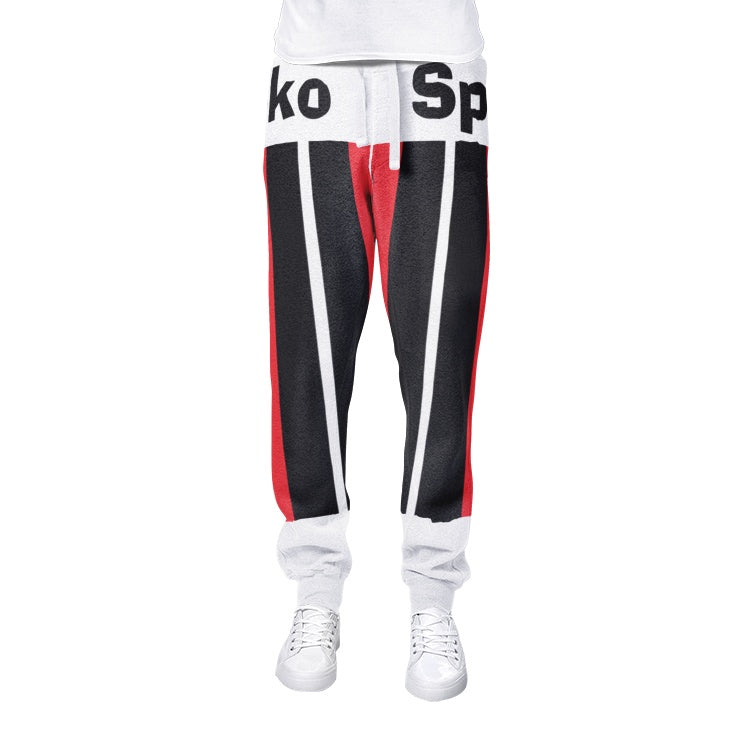 Red-Black Strips Print men's joggers sweatpants