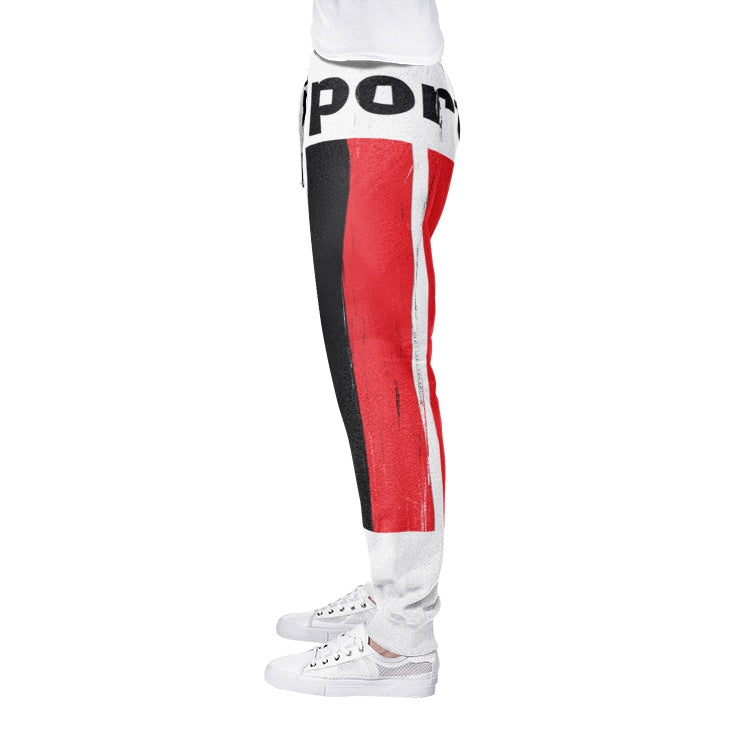 Red-Black Strips Print men's joggers sweatpants