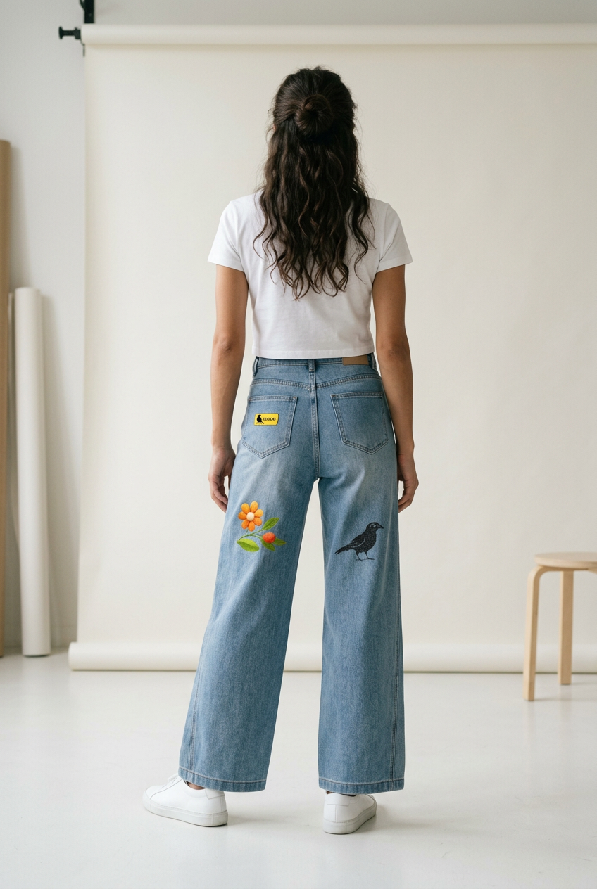 Women’s Vintage Wash High Rise Wide Leg Jeans – Zooko Apparel
