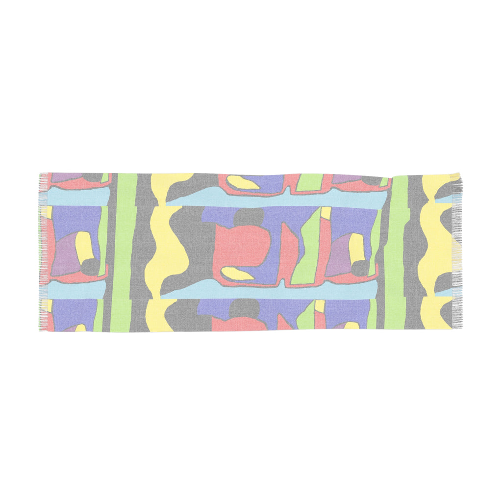 Abstract Pop Art Light Scarf – Bold Colorblock Fashion Wrap