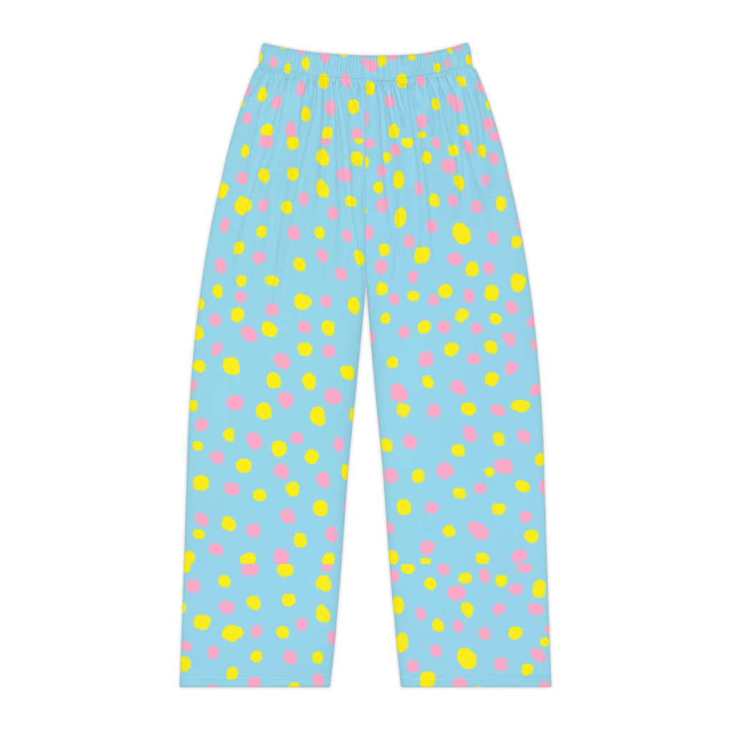 Polka Dot Pajama Pants - Pastel Blue Lounge Sleepwear for Women