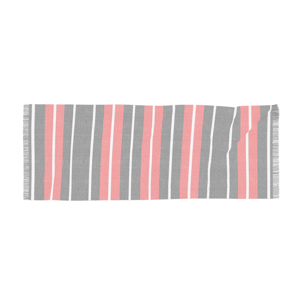 Striped Lightweight Scarf — Red & Black Minimalist Knit Wrap