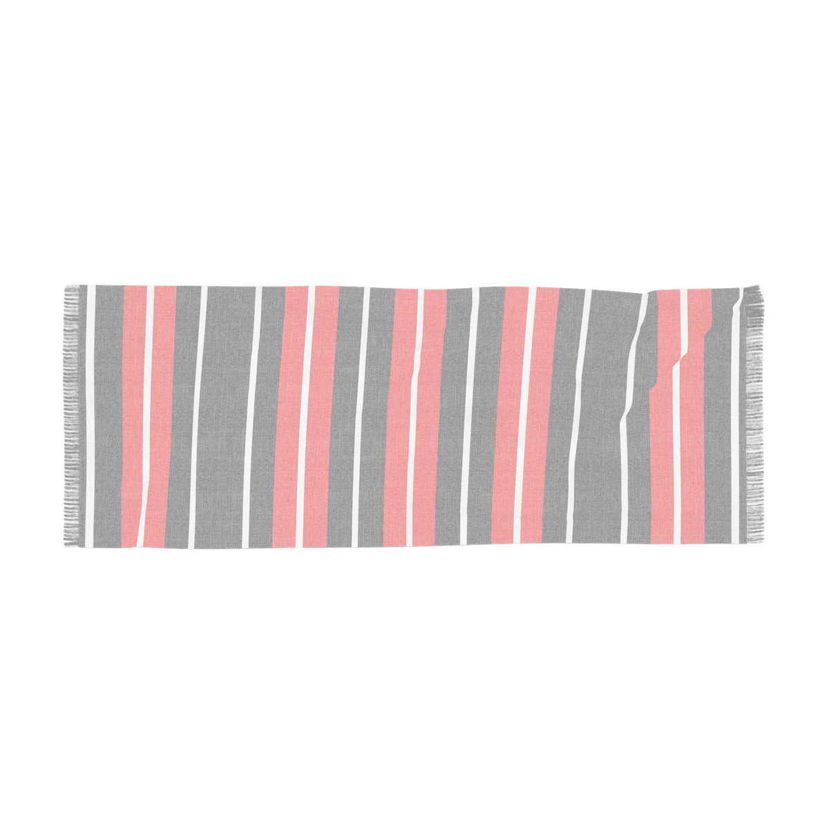 Striped Lightweight Scarf — Red & Black Minimalist Knit Wrap