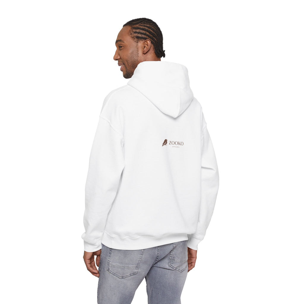 Zooko Logo Hoodie — Minimal Red Chest Graphic & Back Logo Pullover