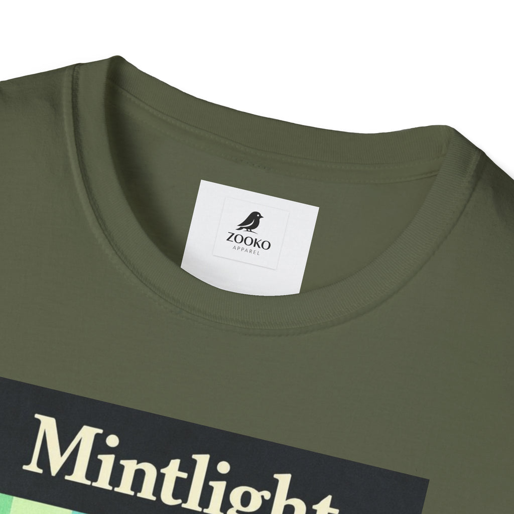 Mintlight Silhouette Tee — Retro Striped Graphic T-Shirt