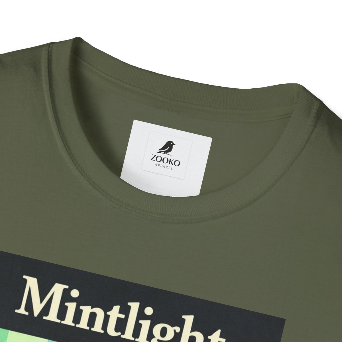 Mintlight Silhouette Tee — Retro Striped Graphic T-Shirt