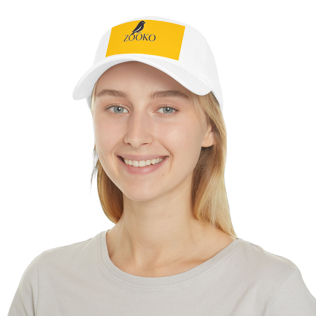 Yellow Rectangle Bird Logo Cap | ZOOKO Embroidered Baseball Cap