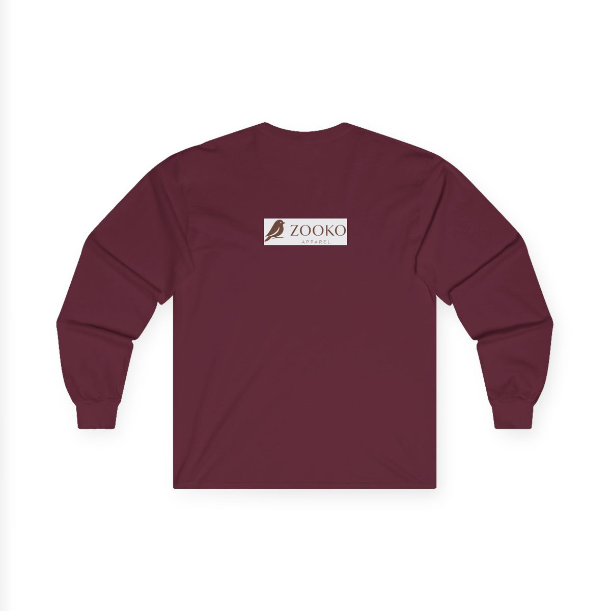 Azure Echo Long Sleeve Tee — Blue Stripe Silhouette Graphic