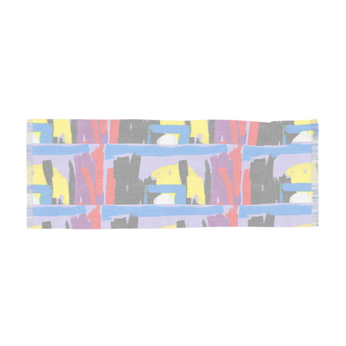 Abstract Color Block Scarf — Bright Geometric Lightweight Fashion Scarf