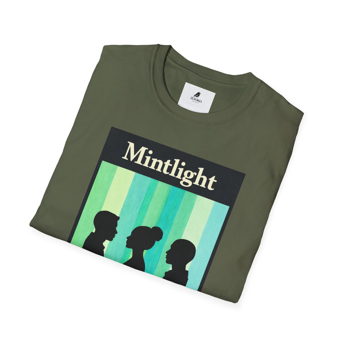 Mintlight Silhouette Tee — Retro Striped Graphic T-Shirt