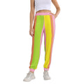 color strip-Elastic Waist Tapered Sweatpants