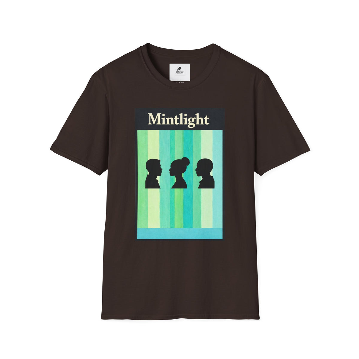 Mintlight Silhouette Tee — Retro Striped Graphic T-Shirt