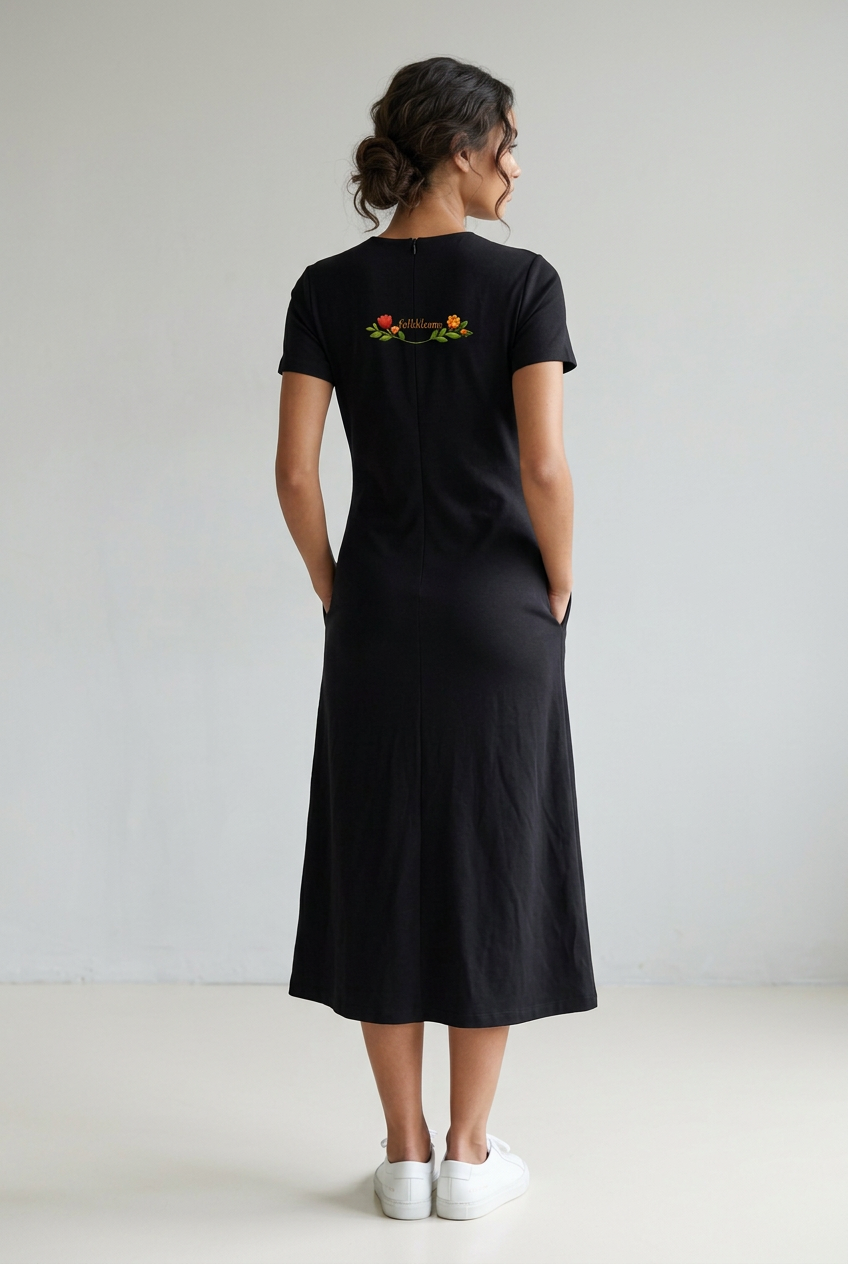 Women's V-Neck Short Sleeve Maxi Dress