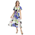 Floral Flutter Sleeve Drawstring Waist Flared Dress