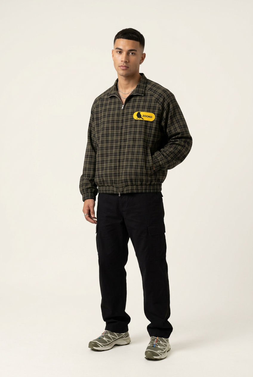 Unisex Plaid Full-Zip Track Jacket