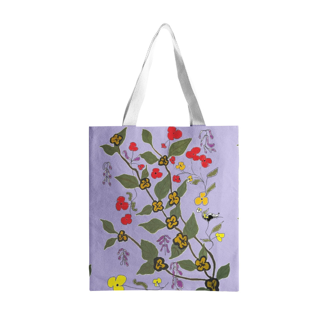 floral print Natural Canvas Tote Bags