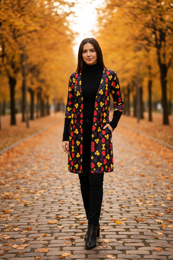 Fall Floral Cardigan Layered Look