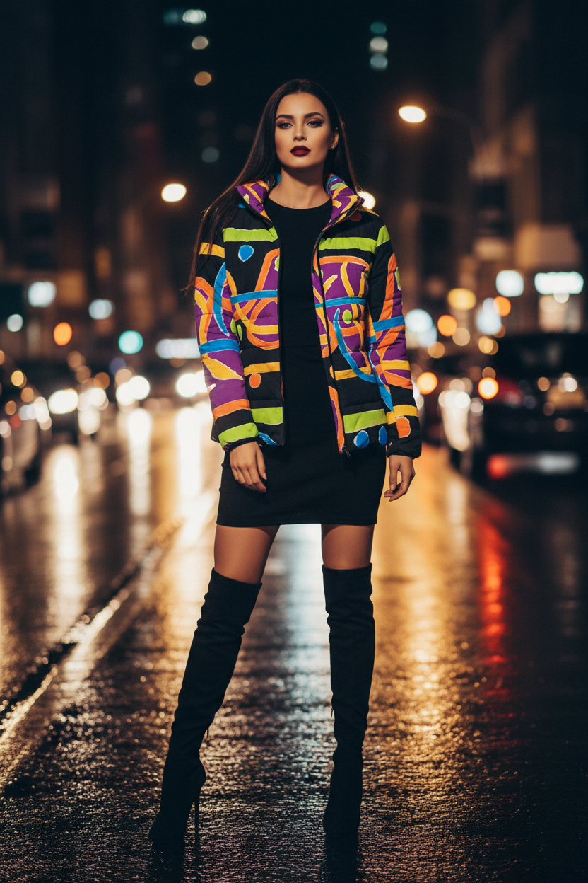 Female model in night-out styling